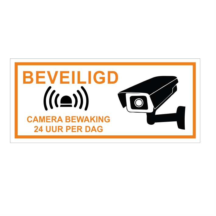 (afbeelding voor) 24 Uur Beveiligd Sticker Oranje