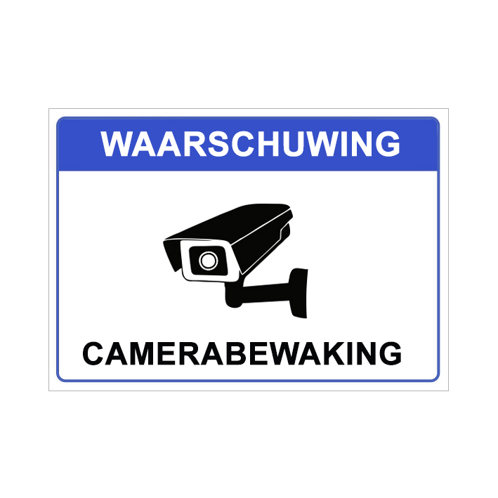 (afbeelding voor) Waarschuwing camerabewaking blauw