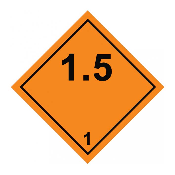 (afbeelding voor) Explosieve stoffen of voorwerpen (ADR 1.5)