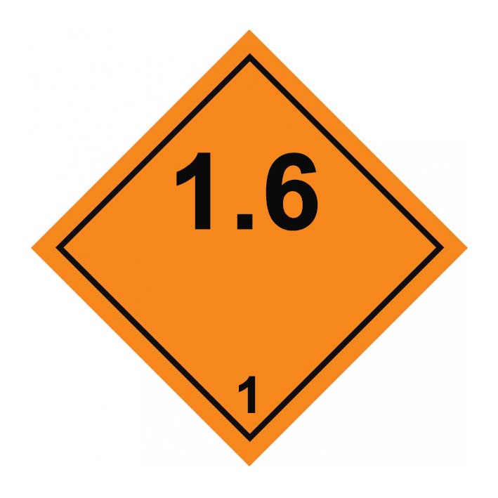 (afbeelding voor) Explosieve stoffen of voorwerpen (ADR 1.6)