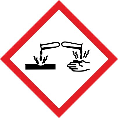 (afbeelding voor) GHS05 bijtende stoffen sticker