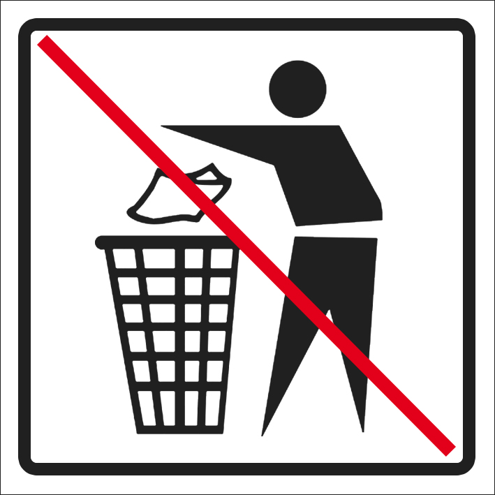 (afbeelding voor) Geen afvalcontainer sticker