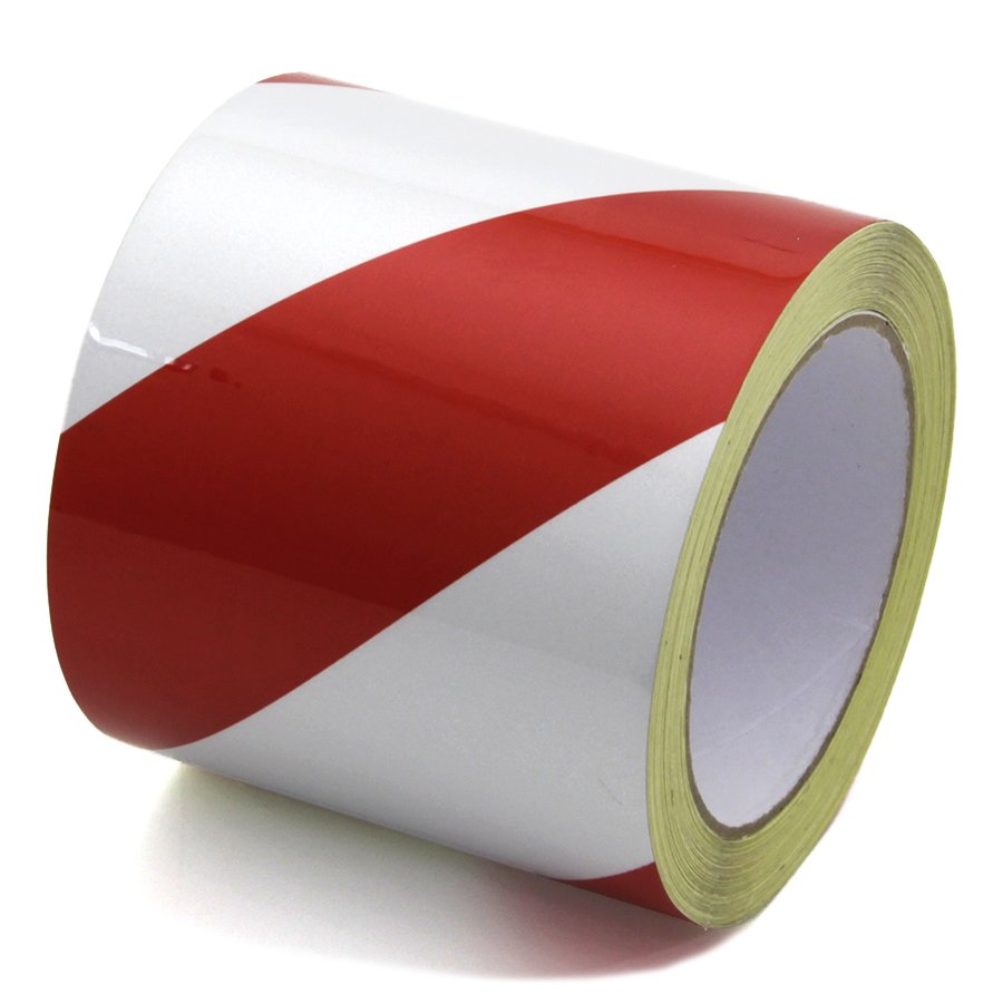 (afbeelding voor) Reflecterende tape Rood-Wit Links - Lengte 15 m, Breedte 10 cm