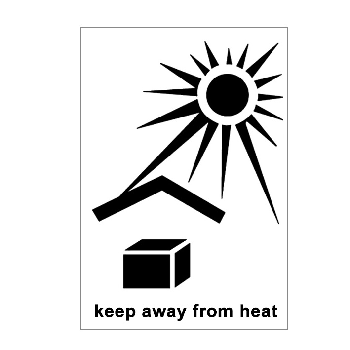 (afbeelding voor) Verpakkingsstickers Keep away from heat