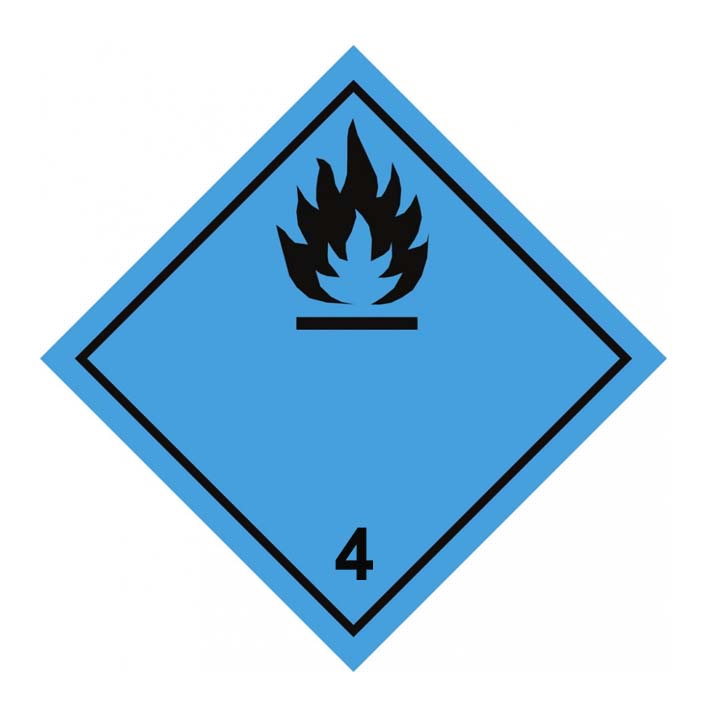 (afbeelding voor) Gas brandbaar bij contact met water (ADR 4.3)