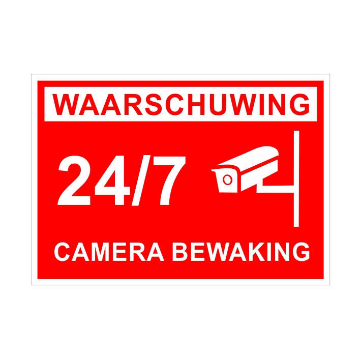(afbeelding voor) Camerabewaking 24/7 rood, wit