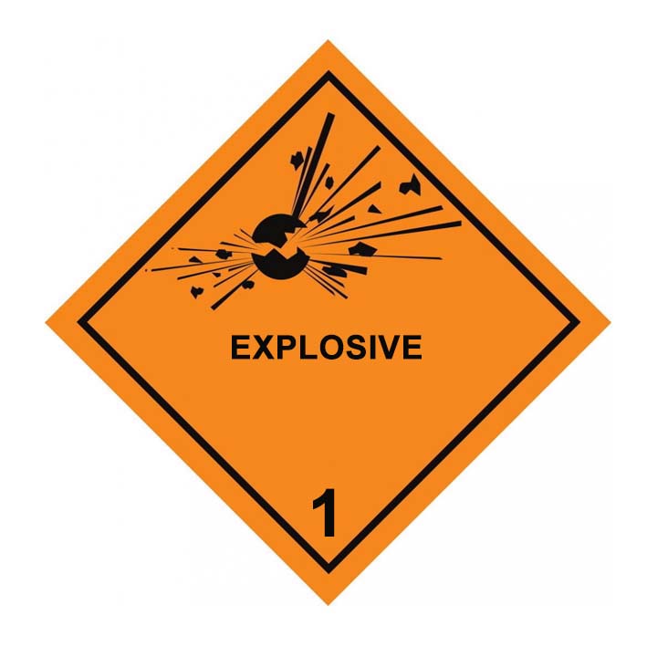 (afbeelding voor) Explosieve stoffen met tekst ADR 1