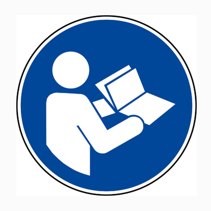 (afbeelding voor) Pictogram Gebruiksaanwijzing in acht nemen