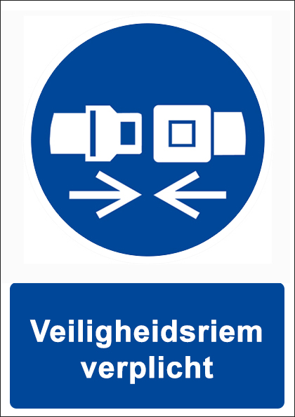 (afbeelding voor) Veiligheidsriem verplicht met tekst
