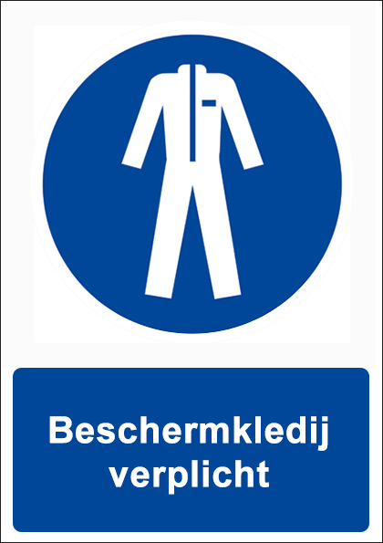 (afbeelding voor) Beschermkledij verplicht met tekst