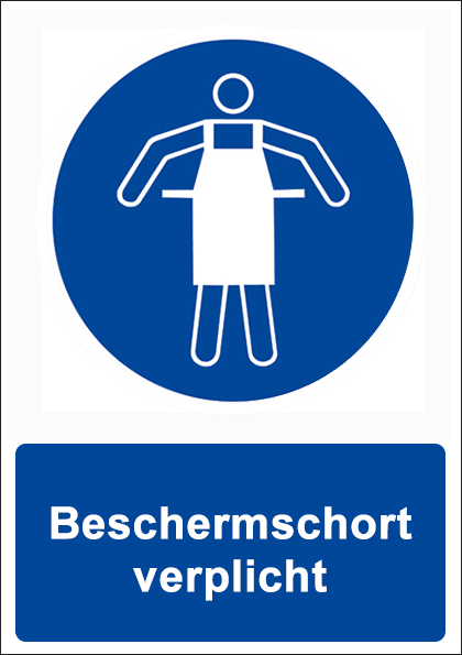 (afbeelding voor) Beschermschort verplicht met tekst