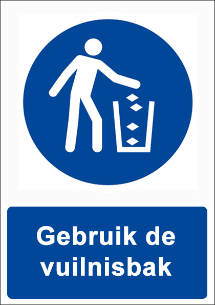 (afbeelding voor) Gebruik de vuilnisbak met tekst