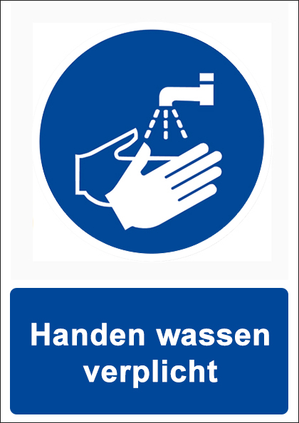 (afbeelding voor) Handen wassen verplicht met tekst