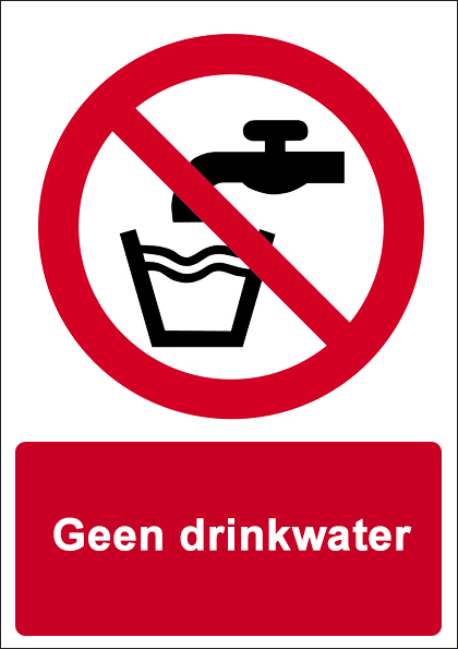 (afbeelding voor) Geen drinkwater met tekst