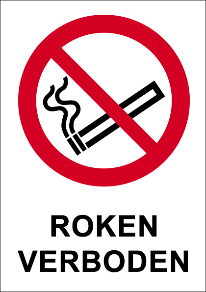 (afbeelding voor) Roken verboden met tekst