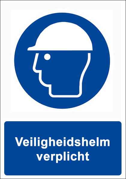 (afbeelding voor) Veiligheidshelm verplicht met tekst