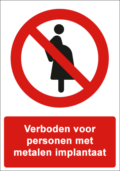 (afbeelding voor) Verboden voor zwangere vrouwen met tekst