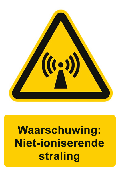 (afbeelding voor) Niet-ioniserende straling met tekst