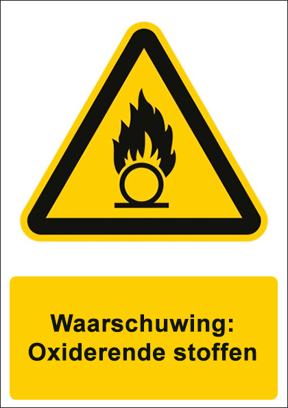 (afbeelding voor) Oxiderende stoffen met tekst