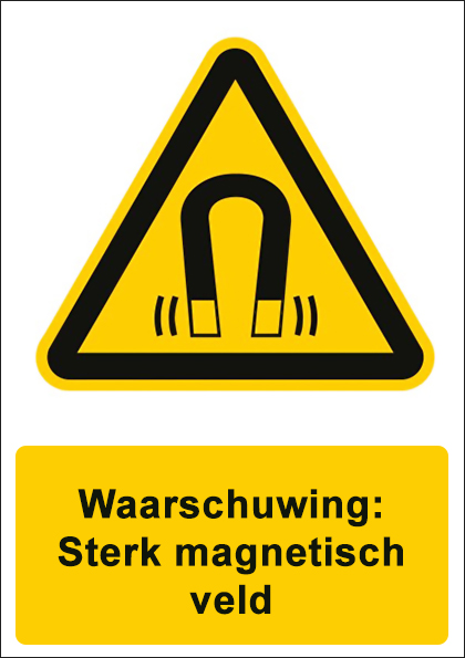 (afbeelding voor) Sterk magnetisch veld met tekst