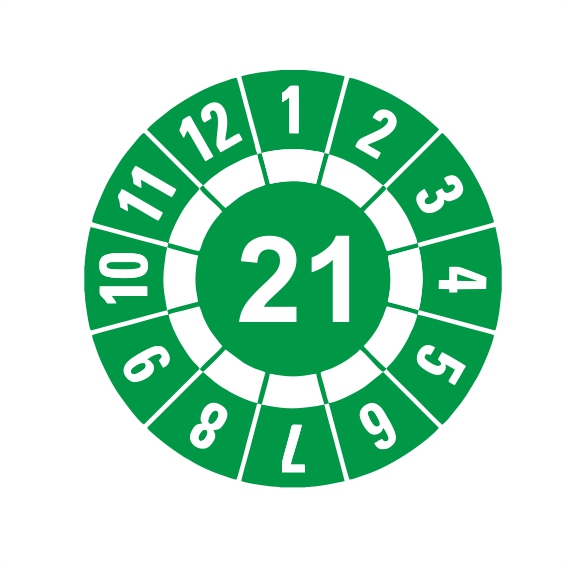 (afbeelding voor) Jaarkeuringssticker 2021, groen