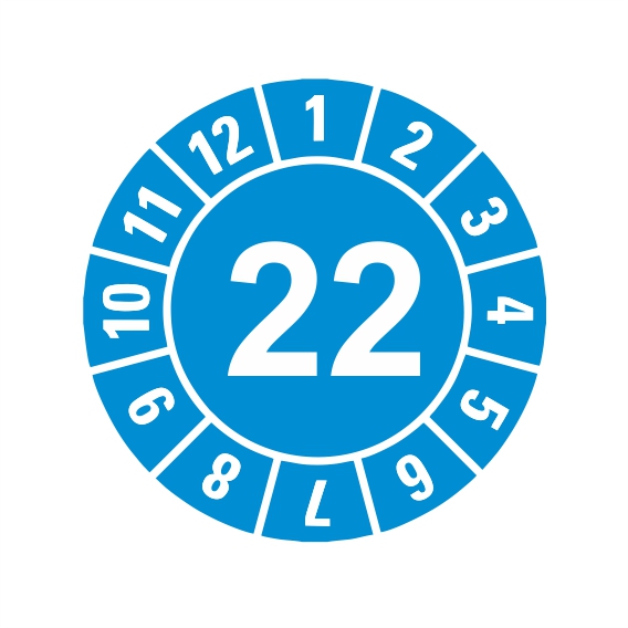 (afbeelding voor) Keuringsstickers met jaartal 2022 (blauw)