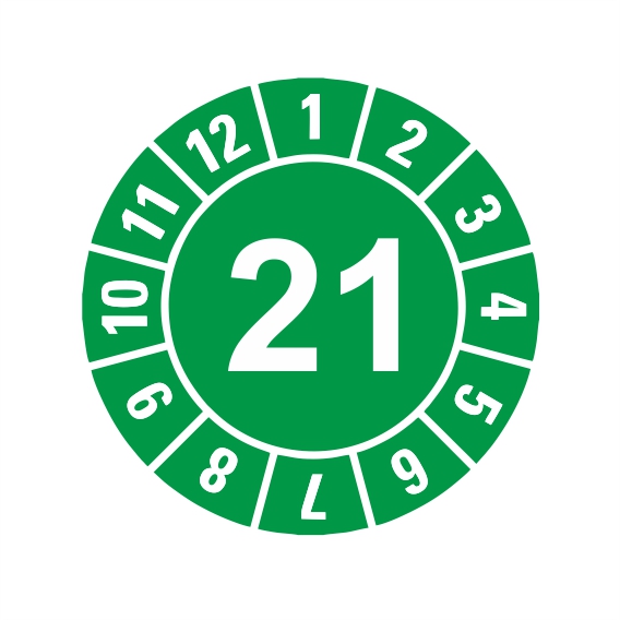(afbeelding voor) Keuringsstickers met jaartal 2021 (groen)