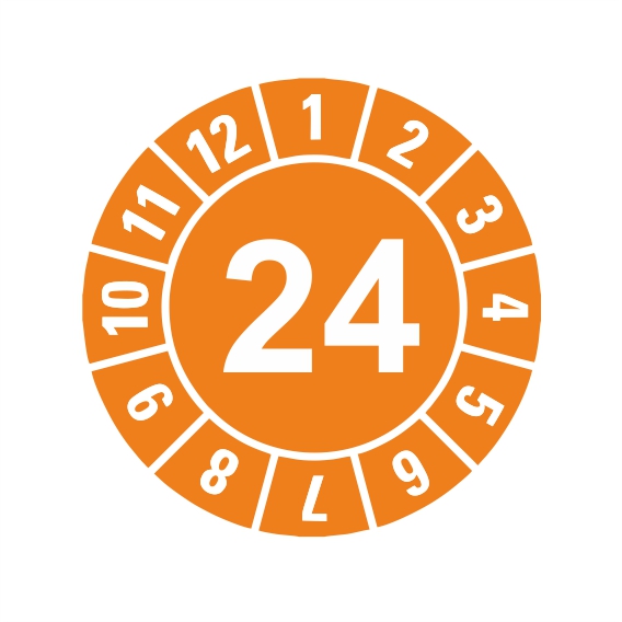 (afbeelding voor) Keuringsstickers met jaartal 2024 (oranje)