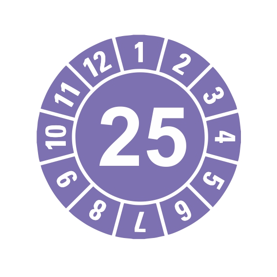 (afbeelding voor) Keuringsstickers met jaartal 2025 (purper)
