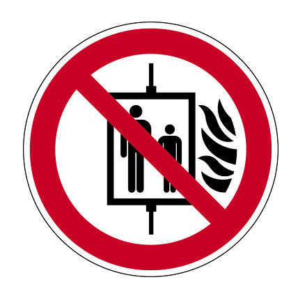 (afbeelding voor) Pictogram Lift niet gebruiken bij brand