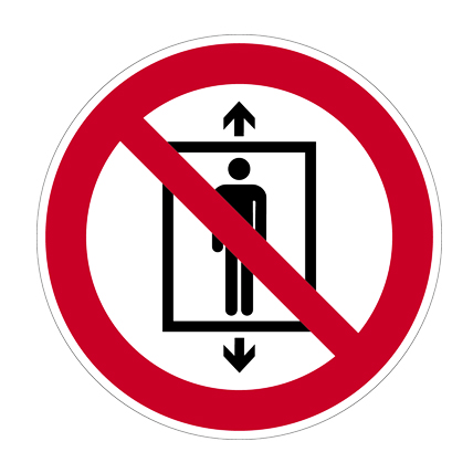 (afbeelding voor) Pictogram Lift voor personen verboden