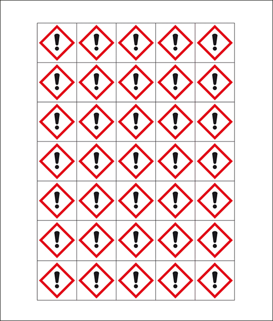 (afbeelding voor) Minisymbool GHS07 irriterende stoffen, sticker