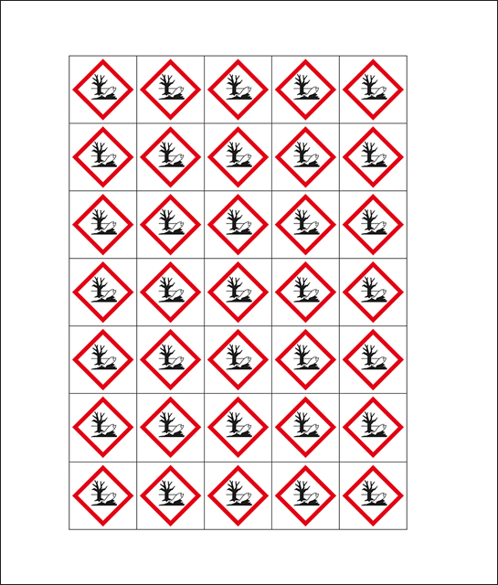 (afbeelding voor) Minisymbool GHS09 schadelijk voor het milieu, sticker