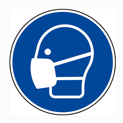 (afbeelding voor) Pictogram Sticker mondkapje verplicht