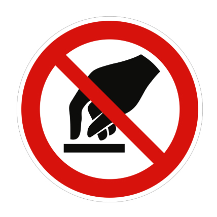 (afbeelding voor) Pictogram Niet aanraken
