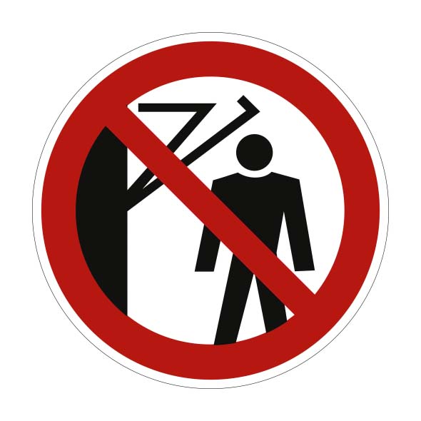 (afbeelding voor) Pictogram Niet achter draaiarm lopen 