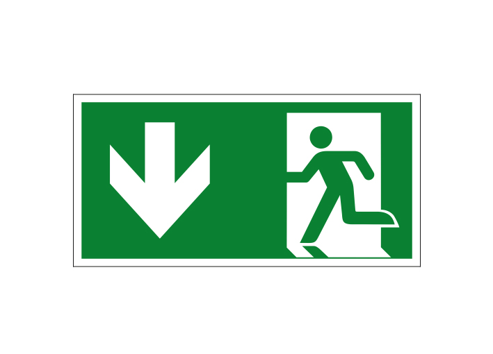 (afbeelding voor) Nooduitgang pijl beneden