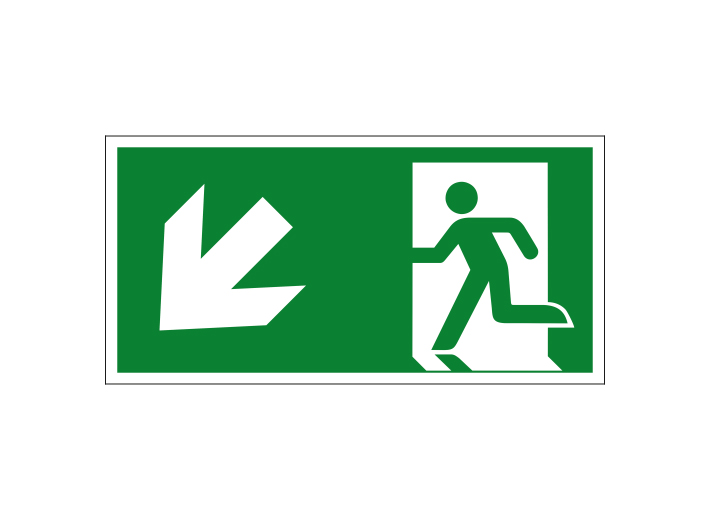 (afbeelding voor) Nooduitgang pijl linksonder