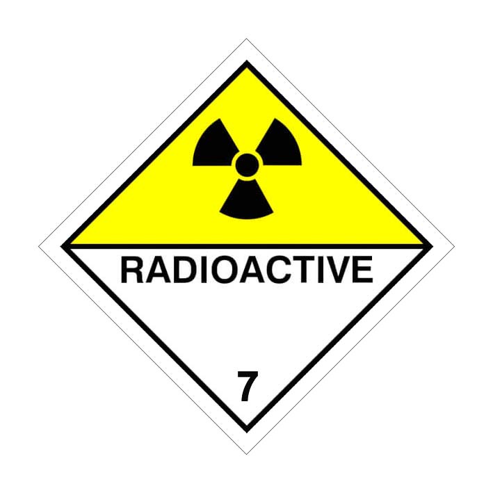 (afbeelding voor) Radioactief (ADR 7DA) met tekst