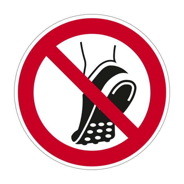 (afbeelding voor) Pictogram Schoeisel met metalen noppen verboden