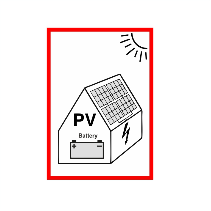 (afbeelding voor) Sticker PV installatie, nieuw
