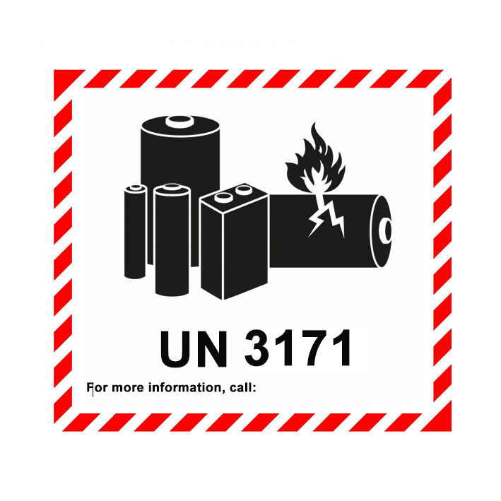 (afbeelding voor) UN3171 sticker lithium-ion batterijen