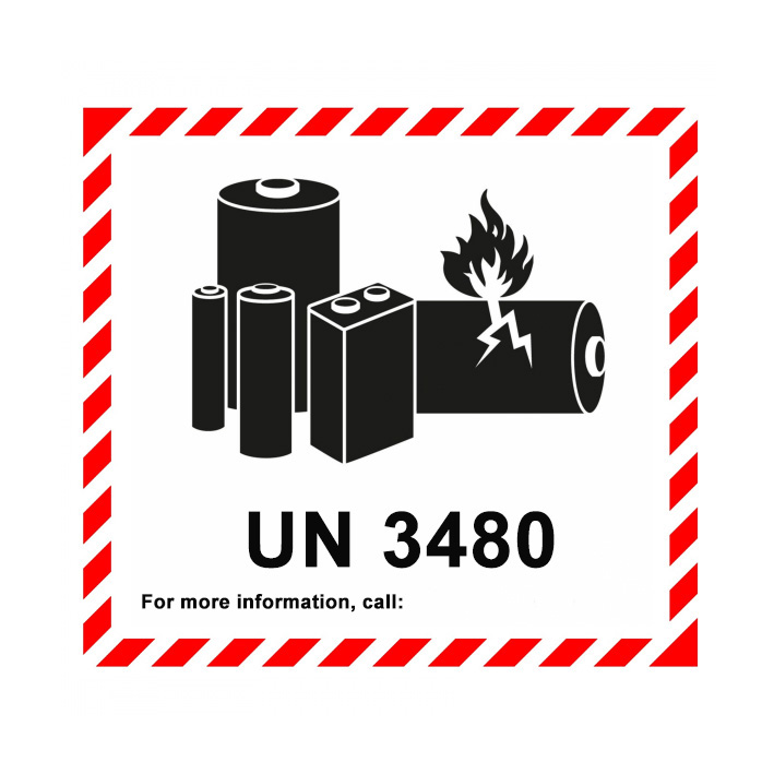(afbeelding voor) UN3480 sticker lithium-ion batterijen
