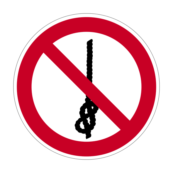 (afbeelding voor) Pictogram Verboden knopen te maken