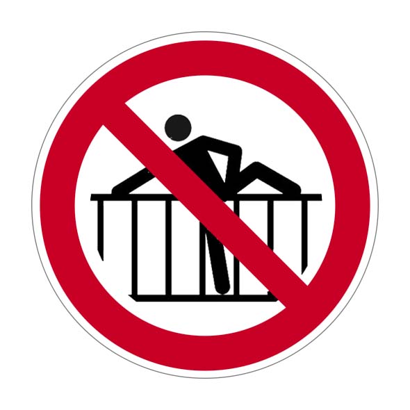 (afbeelding voor) Pictogram Verboden over hek te klimmen