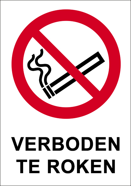 (afbeelding voor) Verboden te roken met tekst