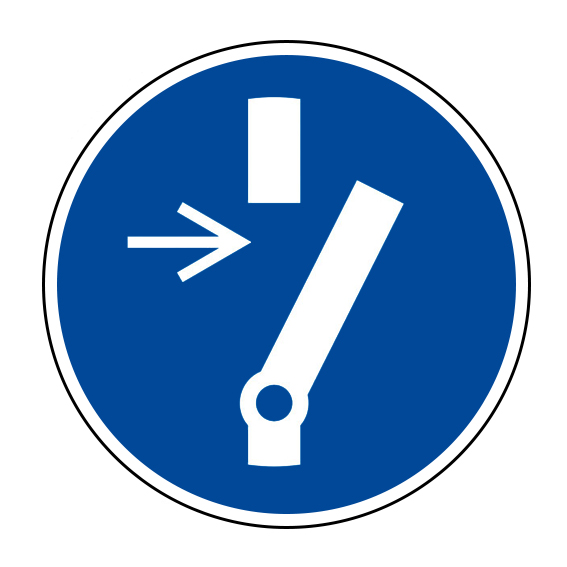 (afbeelding voor) Pictogram Vrijschakelen voor onderhoud of herstelling