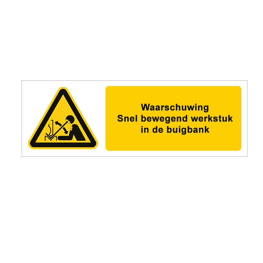 (afbeelding voor) Snel bewegend werkstuk in de buigbank
