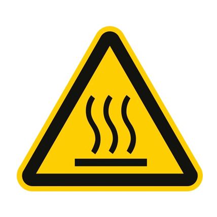 (afbeelding voor) Pictogram Waarschuwing warm oppervlak