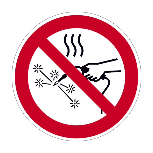 (afbeelding voor) Pictogram Warmte afstotende werkzaamheden verboden